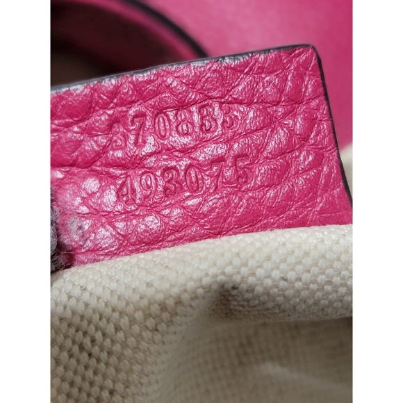 Gucci Fuschia Pebbled Leather Bamboo Backpack Bag - Picture 4 of 13